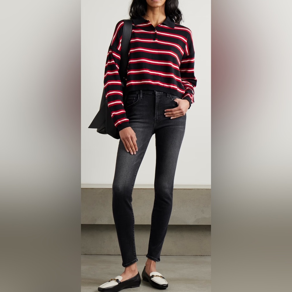 MOTHER Jeans The Looker Ankle in Shade Not Guilty Faded Black Size 25